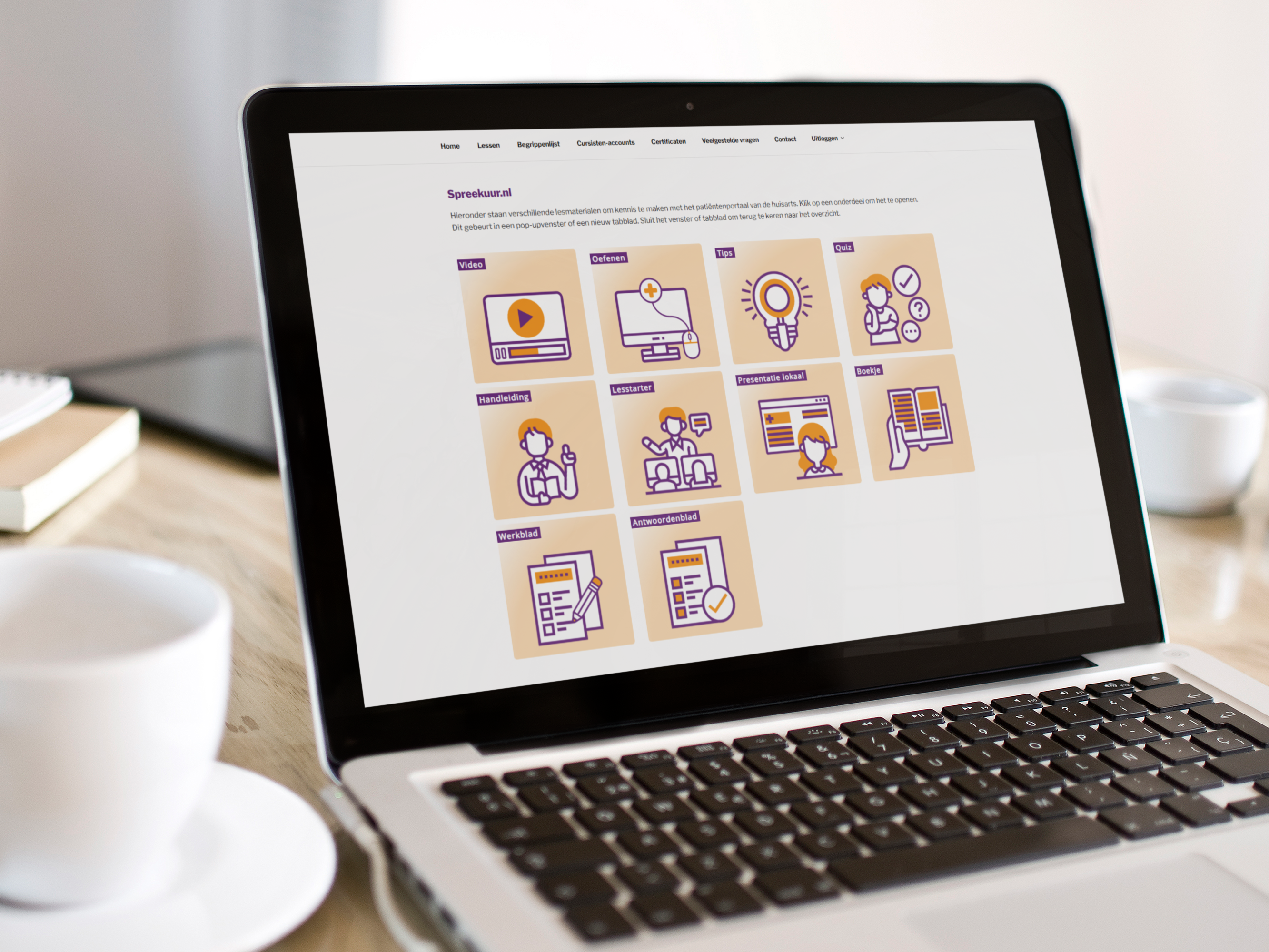 Laptopscherm met de overzichtspagina 'Spreekuur.nl' op digivitaler.nl