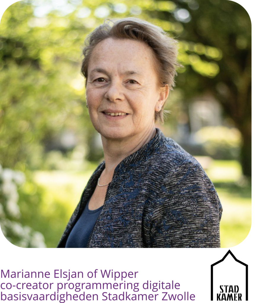 Foto van Marianne Elsjan of Wipper, co-creator programmering digitale basisvaardigheden van Stadkamer Zwolle